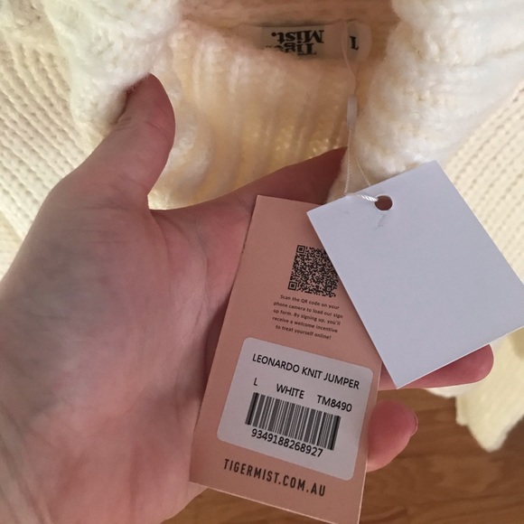 White turtleneck thick cropped TIGER MIST sweater - Picture 4 of 4